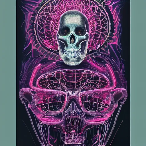 Image similar to photograph of a pastel screen print on thick paper of album artwork for the band TOOL designed by Ash Thorp and Nychos. No skulls.