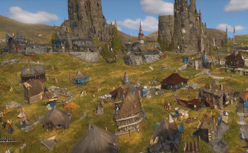 Prompt: whiterun in the style of pixar, disney, animated, cartoon, 3 d cgi