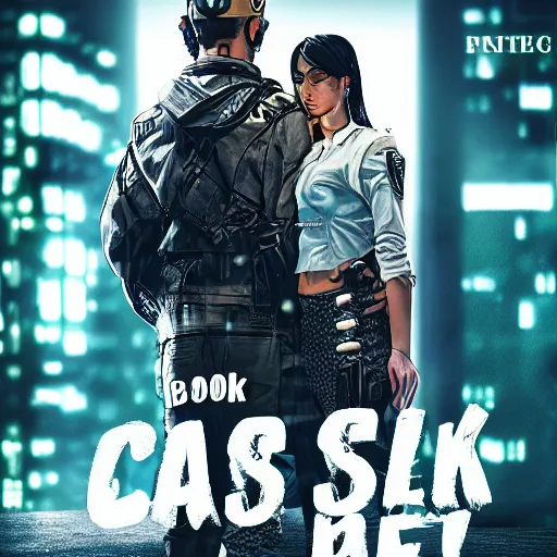 Image similar to book cover of a novel featuring sgt chase meeting the love of his life in jail, cyberpunk setting, 4 k resolution