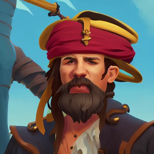 Image similar to painting jack the pirate on sea of thieves game avatar hero smooth face median photoshop filter cutout vector behance hd by jesper ejsing, by rhads, makoto shinkai and lois van baarle, ilya kuvshinov, rossdraws, illustration, art by ilya kuvshinov and gustav klimt