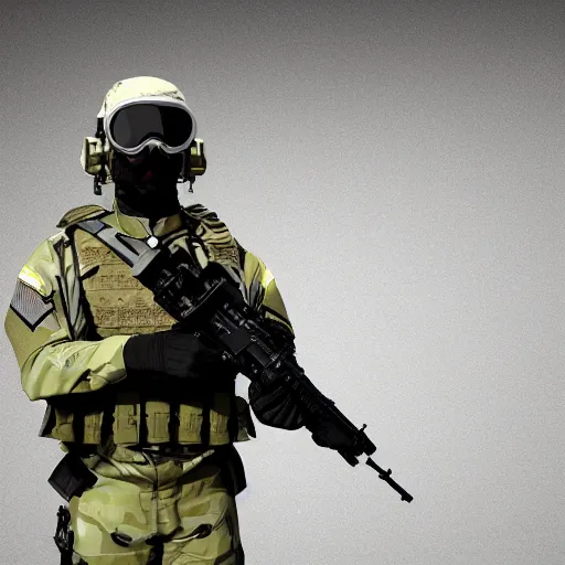 Prompt: futuristic special forces soldier, with exoskeleton armor and night vision goggles