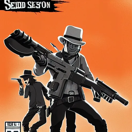 Image similar to Splatoon Inklings in the style of Red Dead Redemption 2, cell shaded game box cover