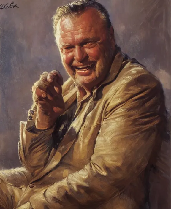 Image similar to portrait of rod steiger, joyful, highly detailed painting by gaston bussiere, craig mullins, j. c. leyendecker 8 k,