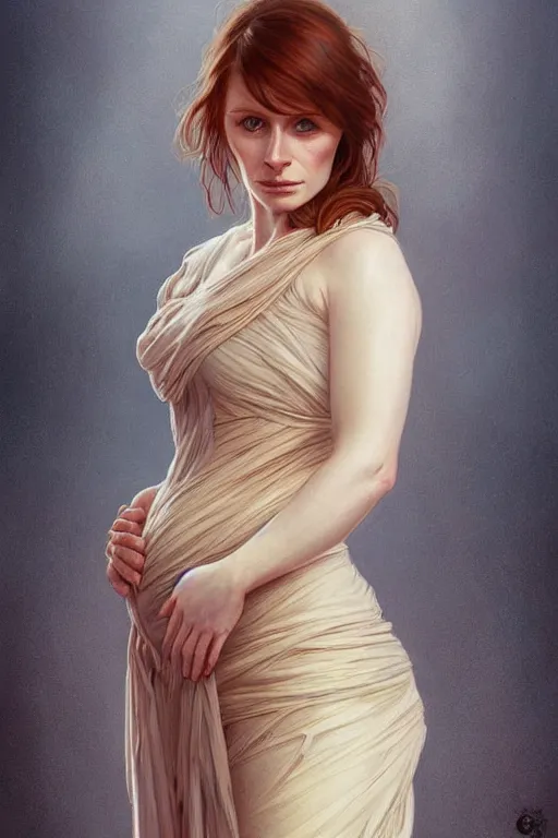 Image similar to motherly fertility full body portrait of Bryce Dallas Howard, intricate, elegant, highly detailed, digital painting, artstation, concept art, smooth, sharp focus, illustration, art by artgerm and greg rutkowski and alphonse mucha and loish and WLOP
