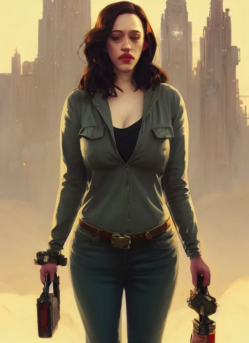 Image similar to Highly detailed portrait of Kat Dennings, in GTA V, Stephen Bliss, unreal engine, fantasy art by Greg Rutkowski, Loish, Rhads, ferdinand knab, Makoto Shinkai and Lois van baarle, ilya kuvshinov, rossdraws, Tom Bagshaw, global illumination, radiant light, detailed and intricate environment