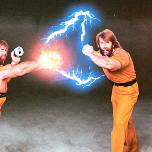 Image similar to chuck norris throwing a kamehameha