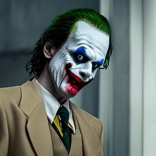 Prompt: film still of Steve Buscemi as joker in the new Joker movie