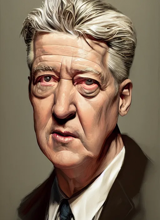 Prompt: portrait of david lynch in re - animator ( 1 9 8 5 ), highly detailed, centered, solid color background, digital painting, artstation, concept art, smooth, sharp focus, illustration, donato giancola, joseph christian leyendecker, les edwards, ed repka, wlop