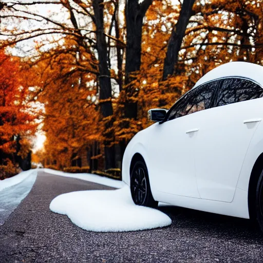 Prompt: photo of fluffy car covered with fur