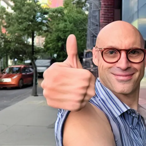 Image similar to noho Hank holding a thumbs up