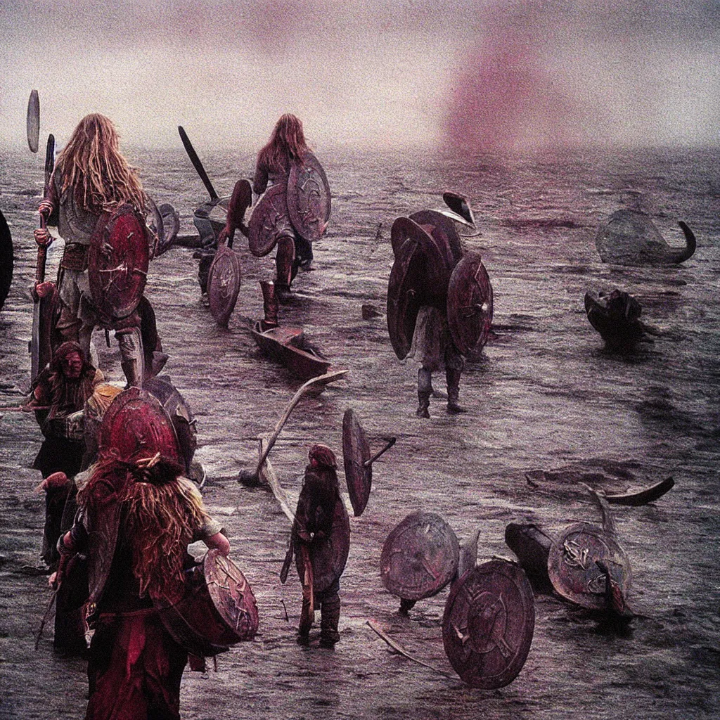 Image similar to Beautiful colored-photo cameraphone 2005 soft liminal Photograph of Vikings