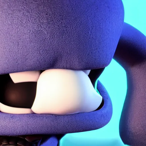 Image similar to angry Blue Meanie in the video game Doom, hyperrealistic, octane render, unreal engine 5, highly detailed, high quality, 8K, soft lighting, realistic face, path traced