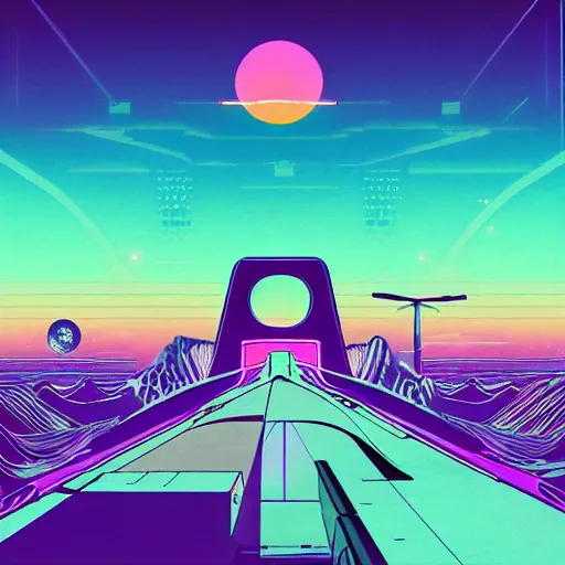 Image similar to lofi vaporwave retro futurism album artwork
