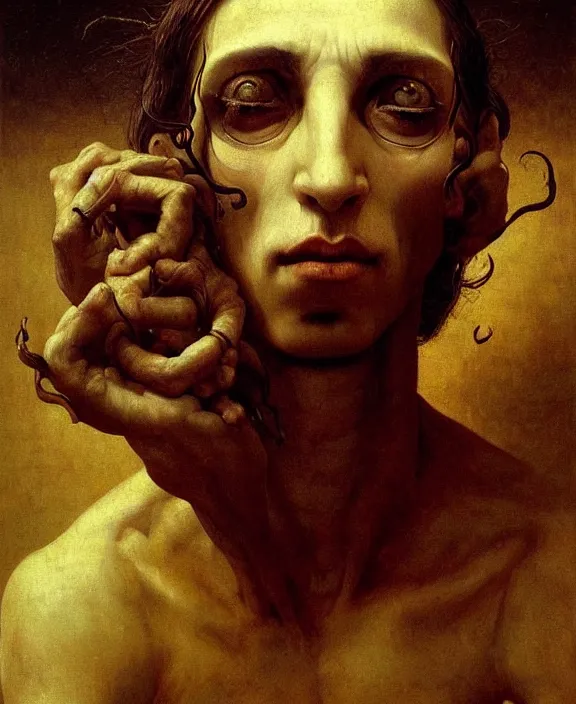 Prompt: a detailed painting portrait of incubus.. inspired by art awards 2 0 2 1. accurate anatomy. symmetry. portrait fantasy. by beksinski carl spitzweg. baroque elements. baroque element. intricate artwork by caravaggio. oil painting. oil on canvas. award winning. dramatic. trending on artstation. 8 k