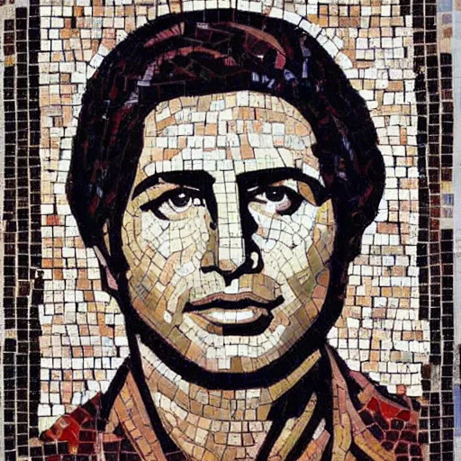 Image similar to portrait of bachir gemayel as a byzantine mosaic, perfect face, perfect eyes, very detailed, very realistic, elegant, top art, renowed artwork