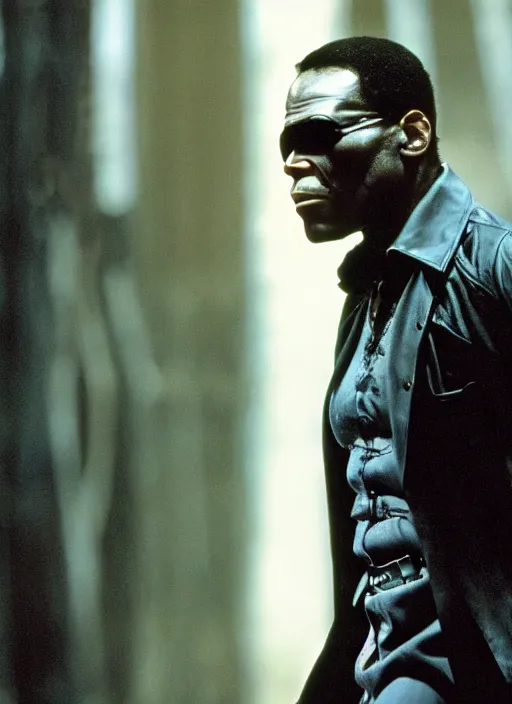 Image similar to film still of Danny Glover as Morpheus in The Matrix, 4k