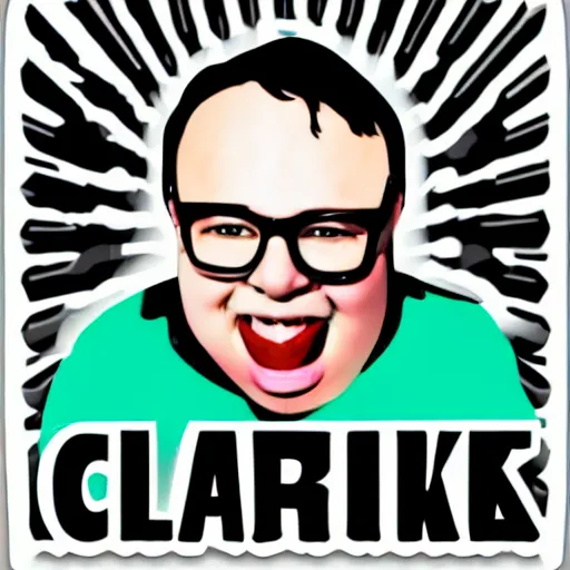 Prompt: clark duke vector, svg sticker art