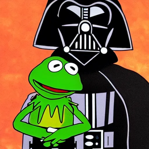 Prompt: Kermit the frog as Darth Vader