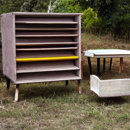 Image similar to furniture on the side of the road,