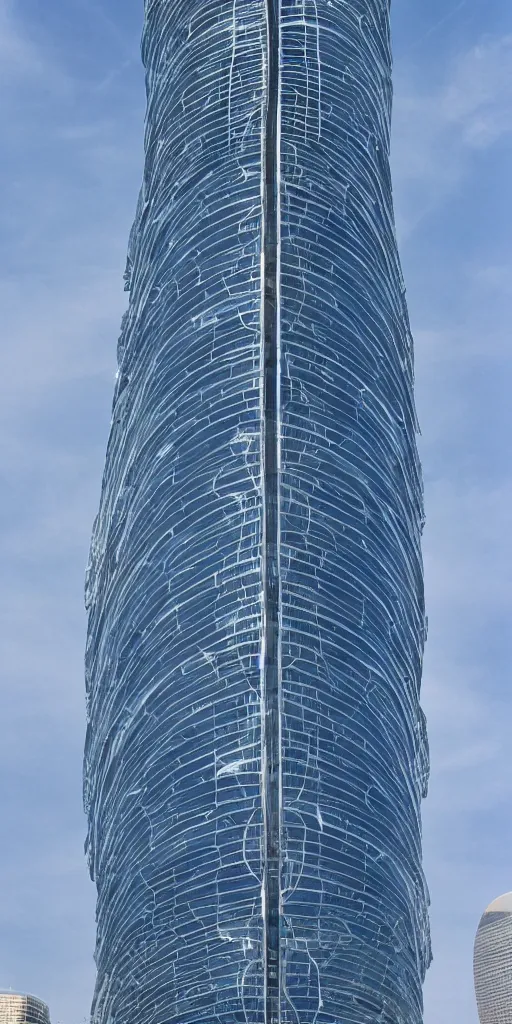 Prompt: futuristic glass lotus skyscraper by buckminster fuller and syd mead, intricate contemporary architecture, photo journalism, photography, cinematic, national geographic photoshoot