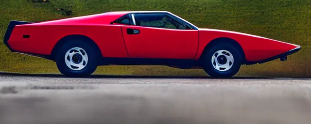 Image similar to a single 1 9 7 6 lotus esprit and 1 9 6 9 dodge charger hybrid, dslr