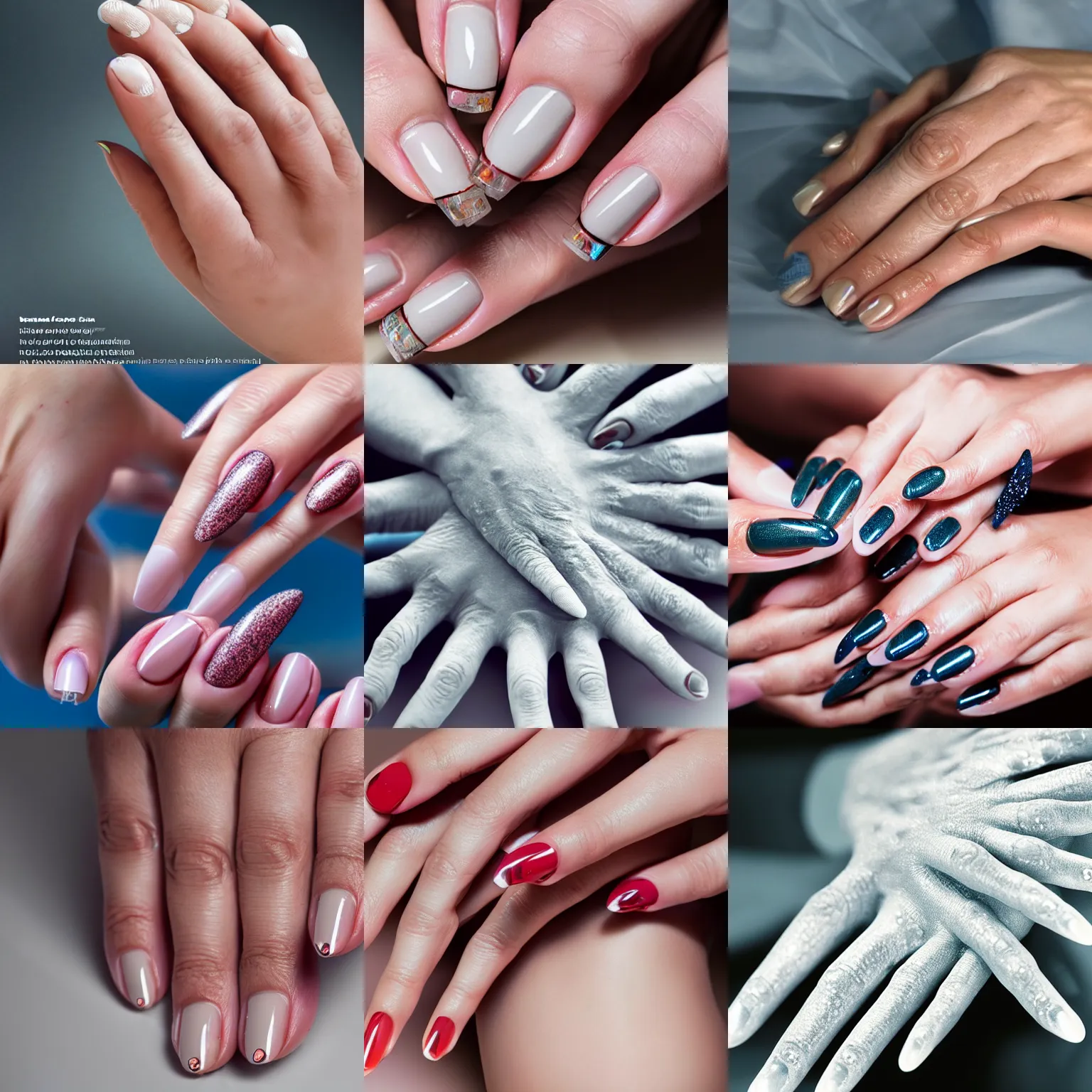 Prompt: beautiful extreme closeup frontpage photo of frontiers in medical hand manicure science magazine photo of hand, highly detailed, focus on highly detailed nails, soft lighting