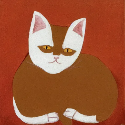 Image similar to two ginger cats, by Will Barnet