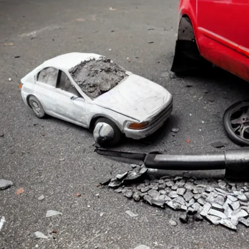 Image similar to a car battery crushed a man