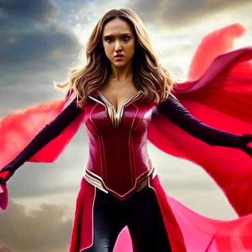 Image similar to Jessica Alba as scarlet witch