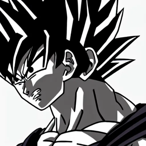 Prompt: goku ultra instinct side profile black and white, very detailed, hd