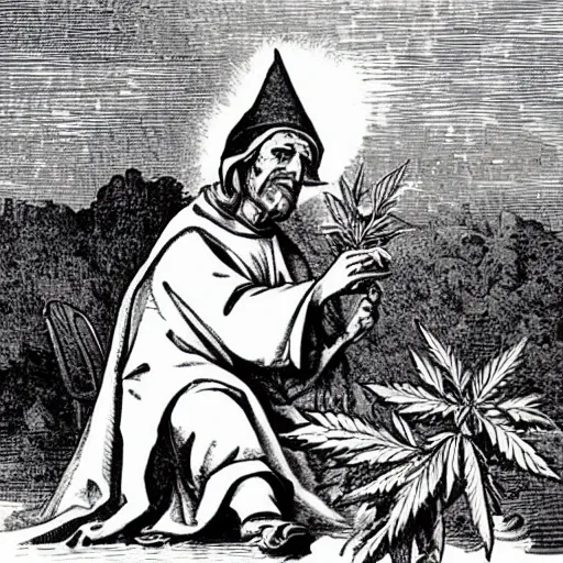 Image similar to Castor Troy as the cannabis pope