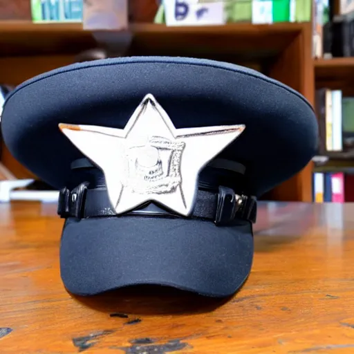 Image similar to a police hat, cartoon style