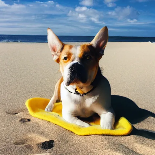 Image similar to lemon relaxing on the beach