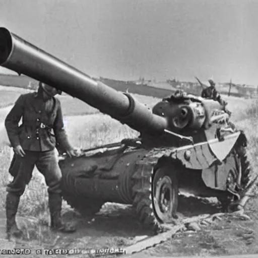 Image similar to a towed barrel, eastern front, ww 2, historical picture