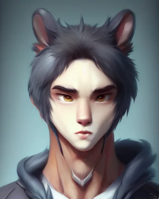 Prompt: character concept art of a cute male anthropomorphic furry | | wigglesome, key visual, realistic shaded perfect face, fine details by stanley artgerm lau, wlop, rossdraws, james jean, andrei riabovitchev, marc simonetti, and sakimichan, trending on weasyl