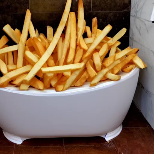 Prompt: bathtub full of fries