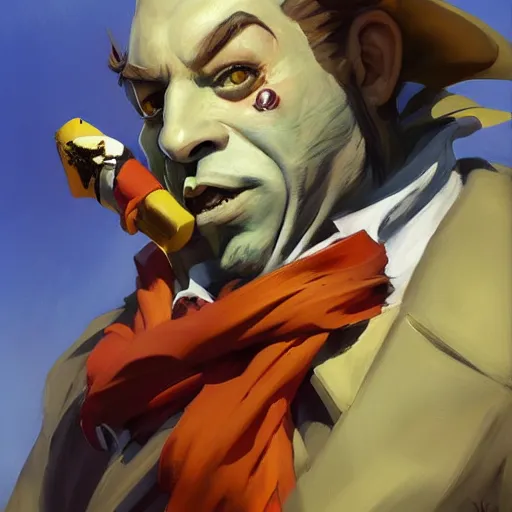 Prompt: greg manchess portrait painting of waterpipe smoking caterpillar from alice in wonderland as overwatch character, wacky, medium shot, asymmetrical, profile picture, organic painting, sunny day, matte painting, bold shapes, hard edges, street art, trending on artstation, by huang guangjian and gil elvgren and jesper ejsing