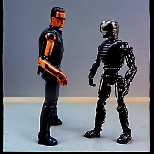 Prompt: the terminator t - 1 0 0 0 versus robocop.