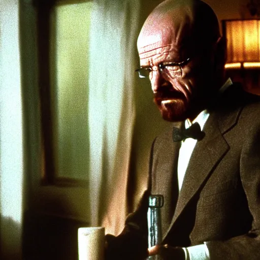 Image similar to A still of Walter White in The Godfather (1972)