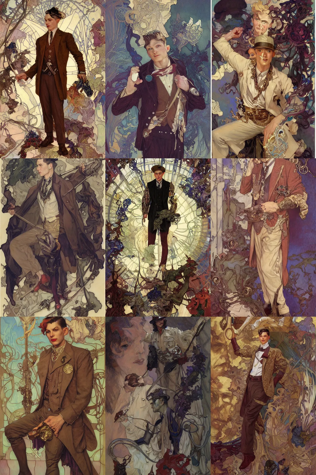 Prompt: male physician, 1 9 2 0 s fashion, fantasy, art by joseph leyendecker, donato giancola, peter mohrbacher, ruan jia, marc simonetti, ayami kojima, cedric peyravernay, alphonse mucha, thomas kinkade, victo ngai