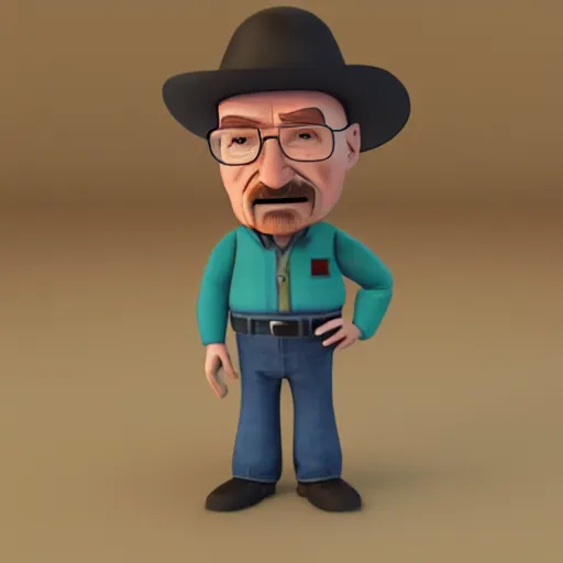 Prompt: Walter white as an pixar character, 3D Render