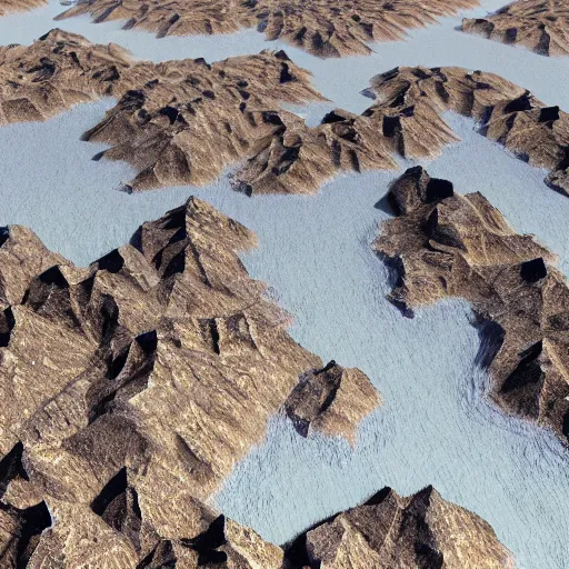 Image similar to desert islands surrounded by steep cliffs made out of glinting quartz and salt, 8k digital art