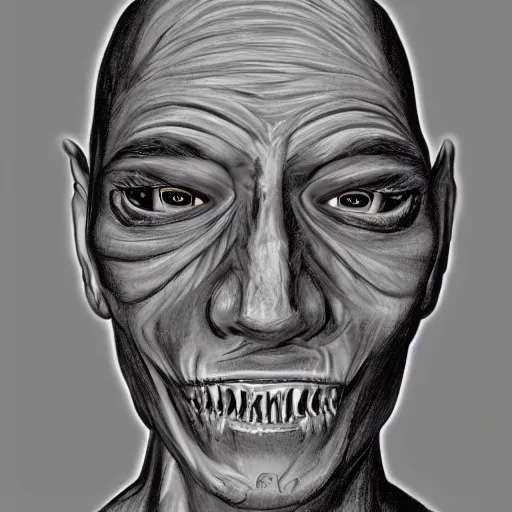 Prompt: realistic portrait of spamton in the style of h. r. giger