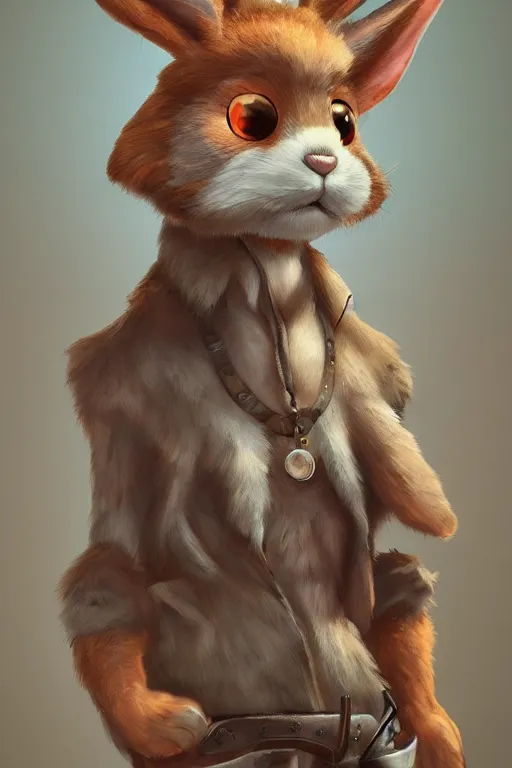 Prompt: oil portrait of sixty the bunny, anthropomorphic creature, reddit moderator, epic, cinematic, elegant, highly detailed, featured on artstation