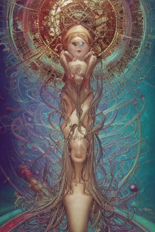 Image similar to swimming through time, inter dimensional clockwork, metaphysical implosion, by artgerm and yoshitaka amano and moebius and hr giger and zdislaw beksinski and alphonse mucha, hyperdetailed, glamour, surreal, dc comics, ornate, stunning, nebula, explosions in the sky, trending on artstation