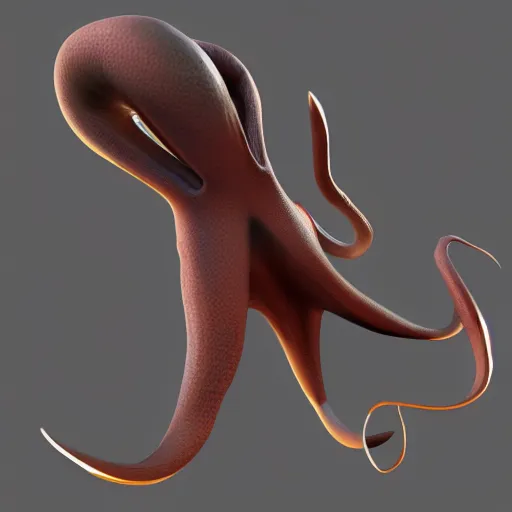 Image similar to low poly render of a giant squid monster