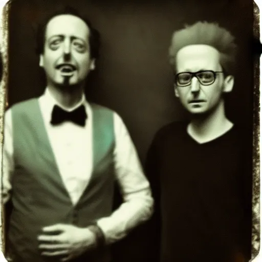 Image similar to tintype photo of “ rick and morty ” detailed