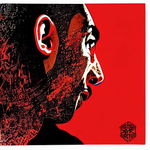 Prompt: Sideview Portrait of kobe bryant by Shepard Fairey