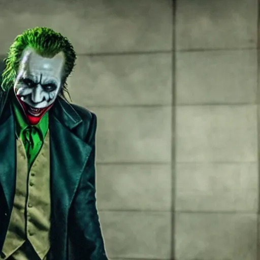 Prompt: film still of Nicolas Cage as joker in the new Joker movie