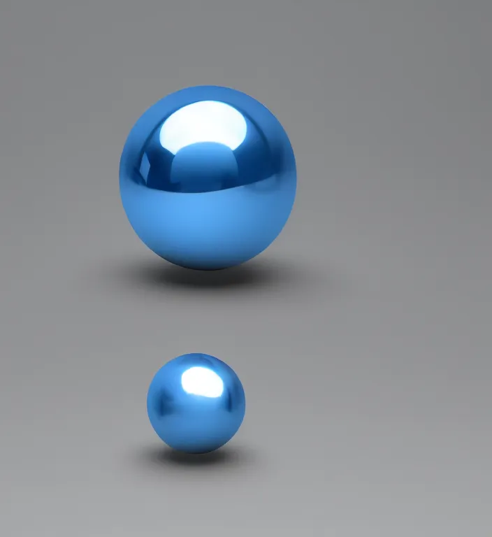 Prompt: a blue ball on a table + specular highlights + ambient occlusion + global illumination + bump map + reflective + caustics + refractive + unreal engine 5 + DOF + sharp focus